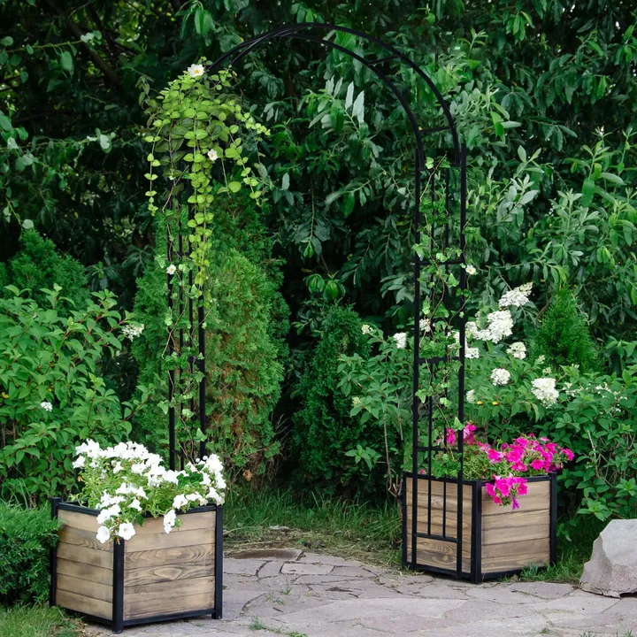 Directdeals Sturdy 7.5 Feet Metal Garden Arch for Climbing Plants