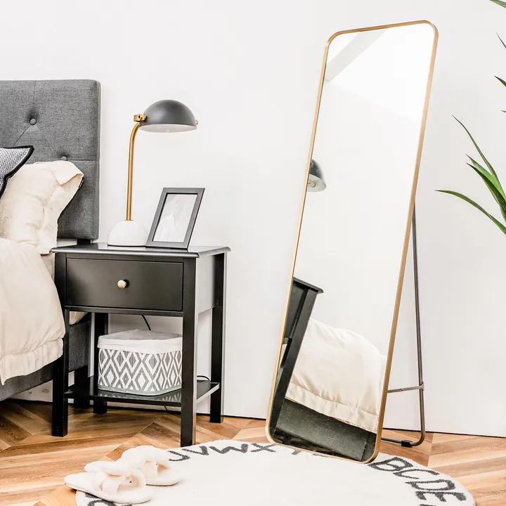 Directdeals Full Length Wall Mounted & Free Standing Mirror - Gold Design