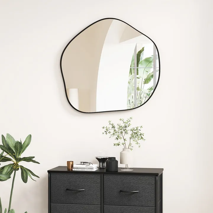 Directdeals Irregular Black Wall Mirror with Metal Frame