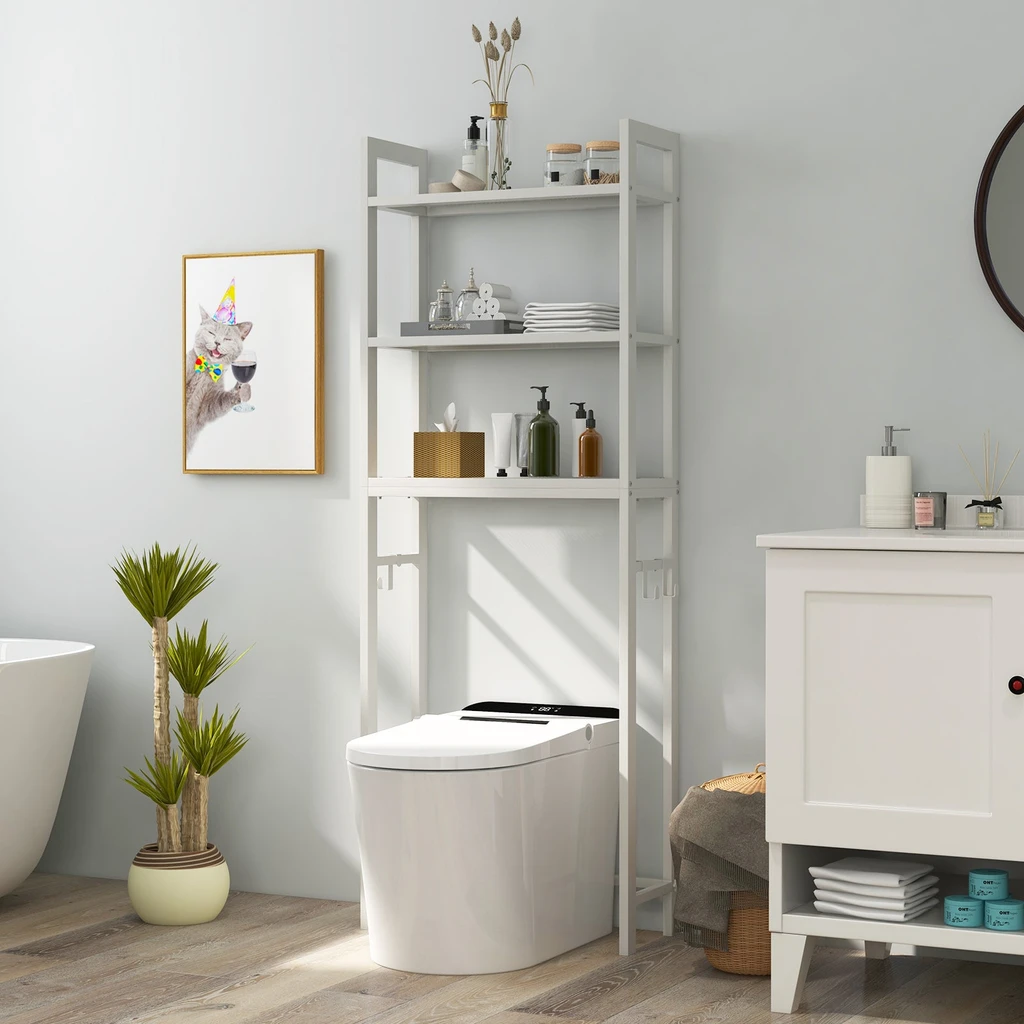 Directdeals Space Saving Over-the-Toilet Bathroom Organizer with Hooks
