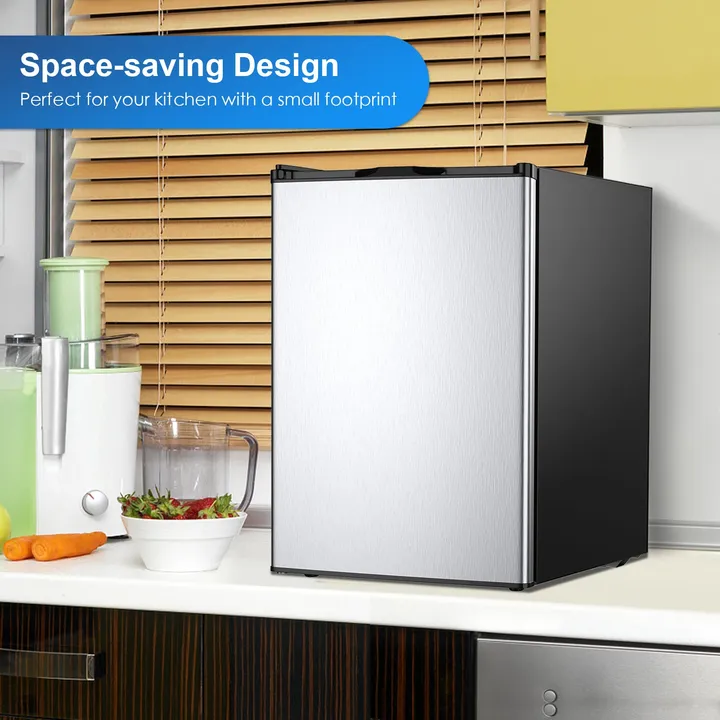 Directdeals 3 Cubic Feet Compact Upright Freezer with Stainless Steel Door