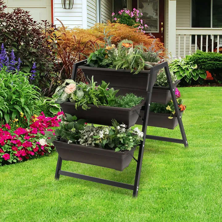 Directdeals 3-Tier Vertical Raised Garden Bed with Removable Plant Boxes