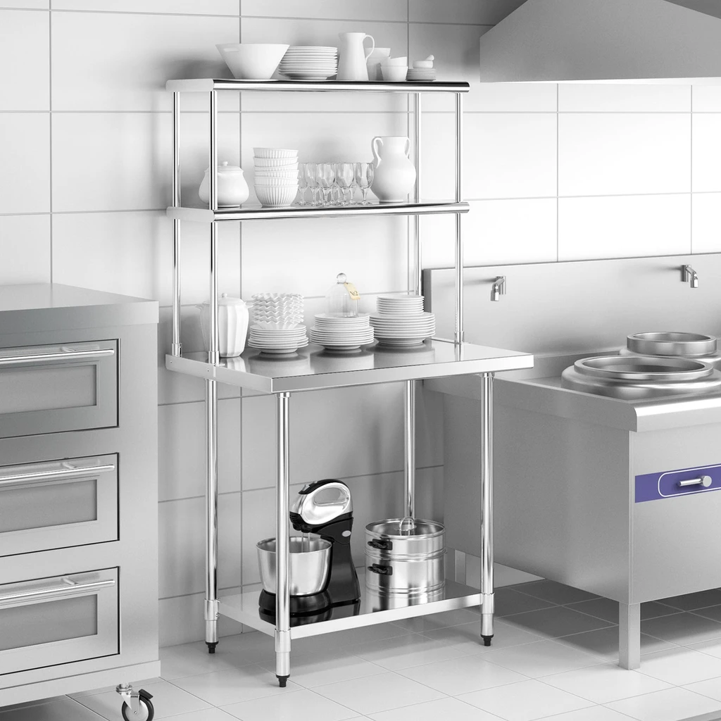 Directdeals Durable Stainless Steel Kitchen Overshelf with Adjustable Shelf