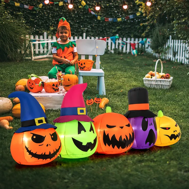 Directdeals 9 Feet Inflatable Pumpkin Patch with LED Lights