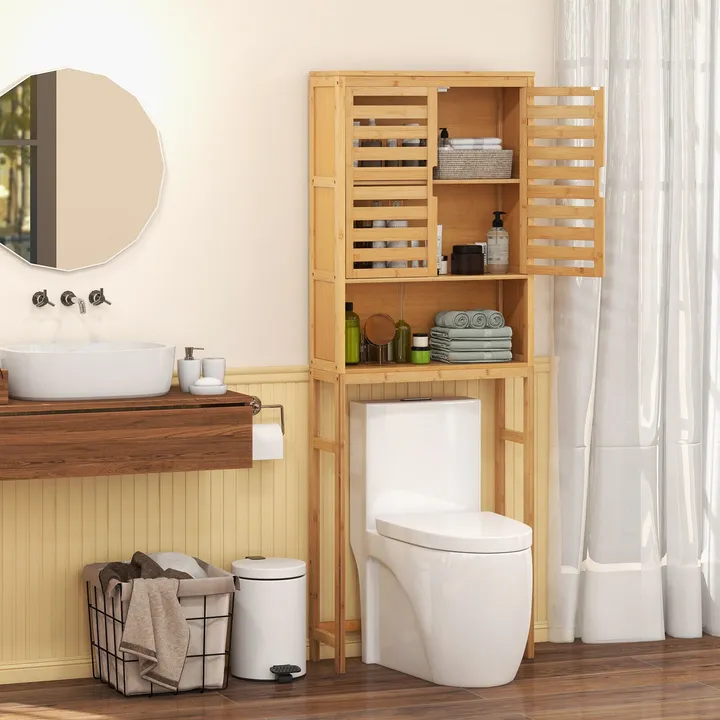 Directdeals Bamboo Over the Toilet Storage Cabinet with Adjustable Shelf