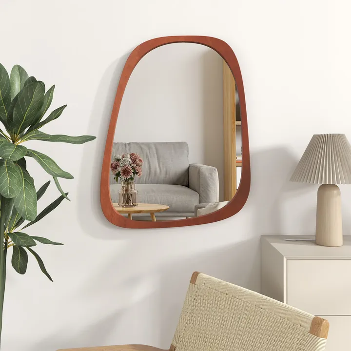 Directdeals Rustic Asymmetrical Wall Mirror with Versatile Hanging Options