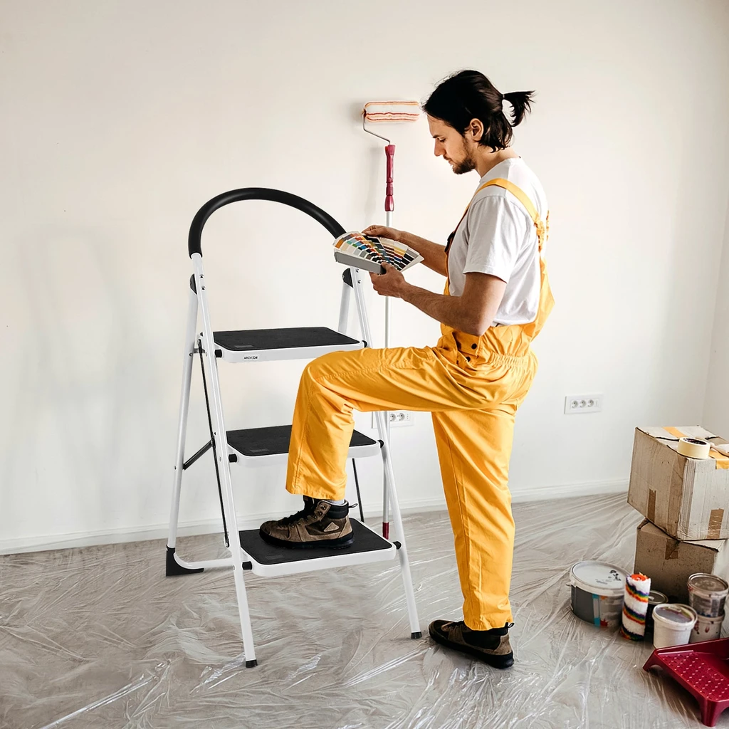 Directdeals Heavy Duty Lightweight Folding 3 Step Ladder Stool