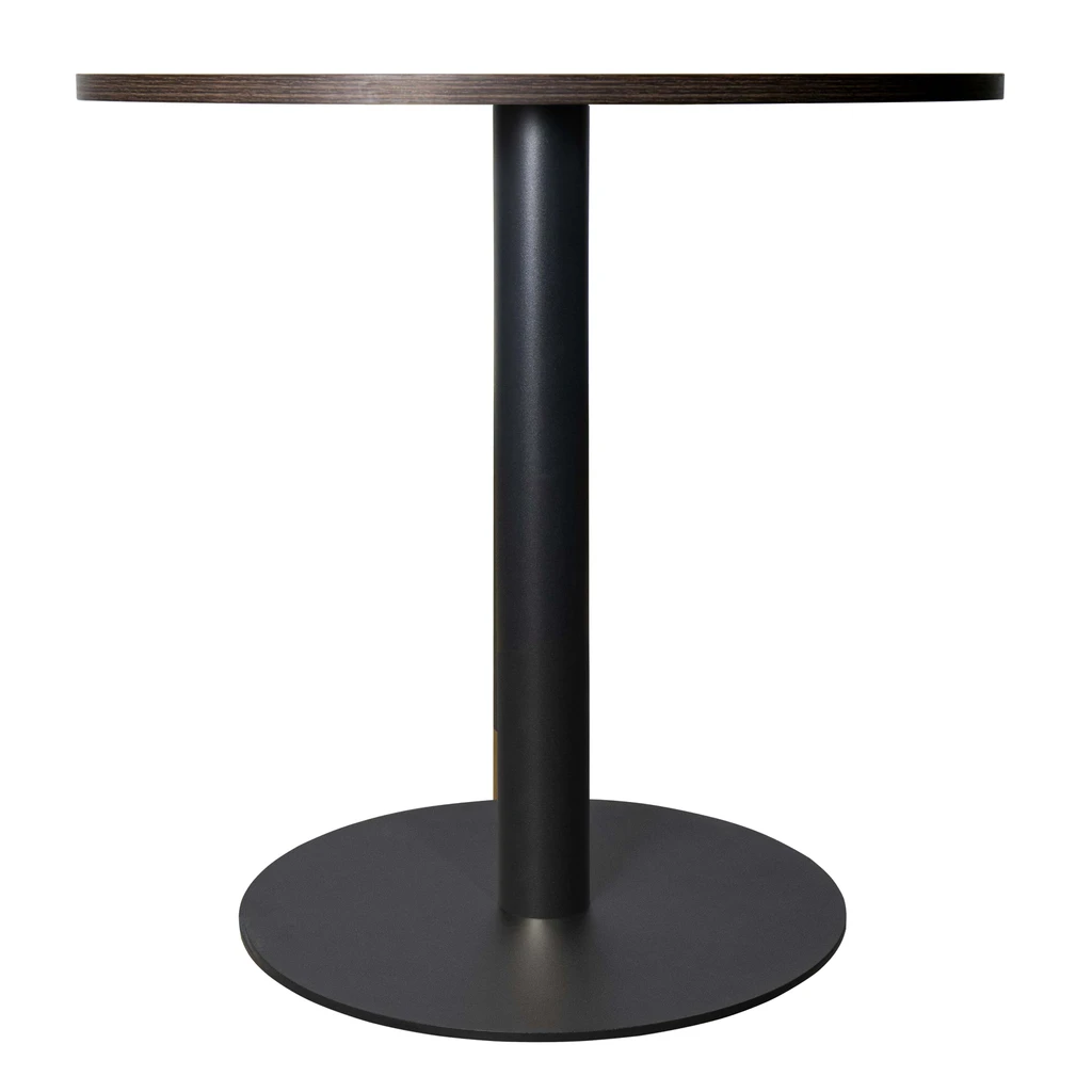 LeisureMod Vail Collection Dining Table Black Base With Round MDF Top