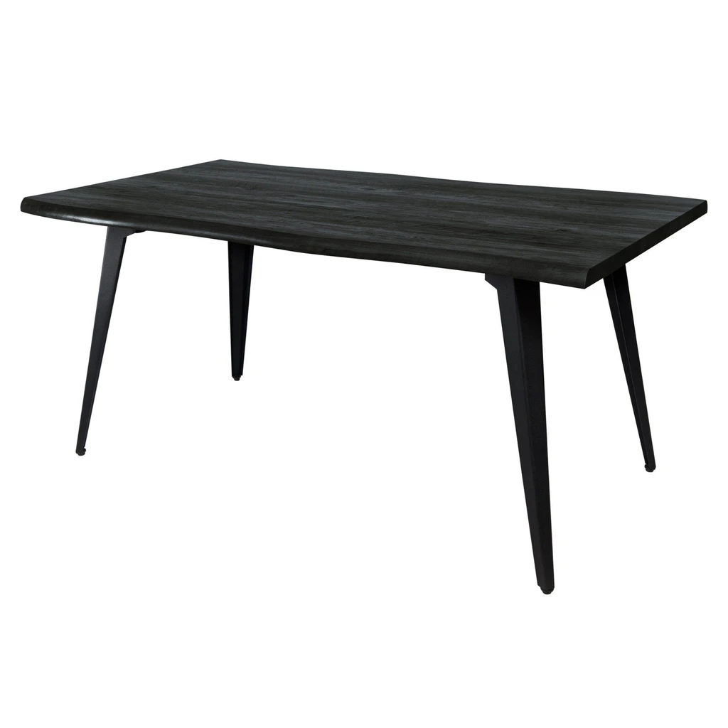 LeisureMod Ravenna Rectangular Dining Table With MDF Tabletop And Metal Legs