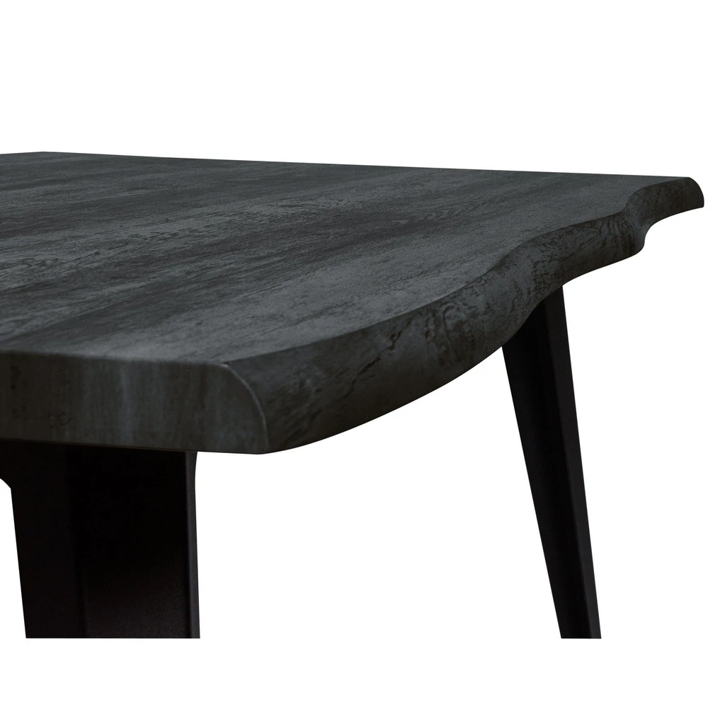 LeisureMod Ravenna Rectangular Dining Table With MDF Tabletop And Metal Legs