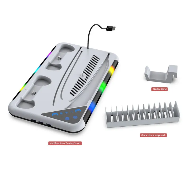 iMicro DOBE TP5-3557 PS5 Compatible RGB Multifunctional Cooling Stand