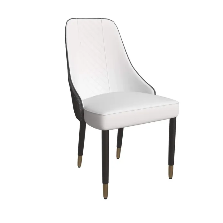 LeisureMod Allure Dining Chairs Fabric/Leather Seat And Back In Oak Wood
