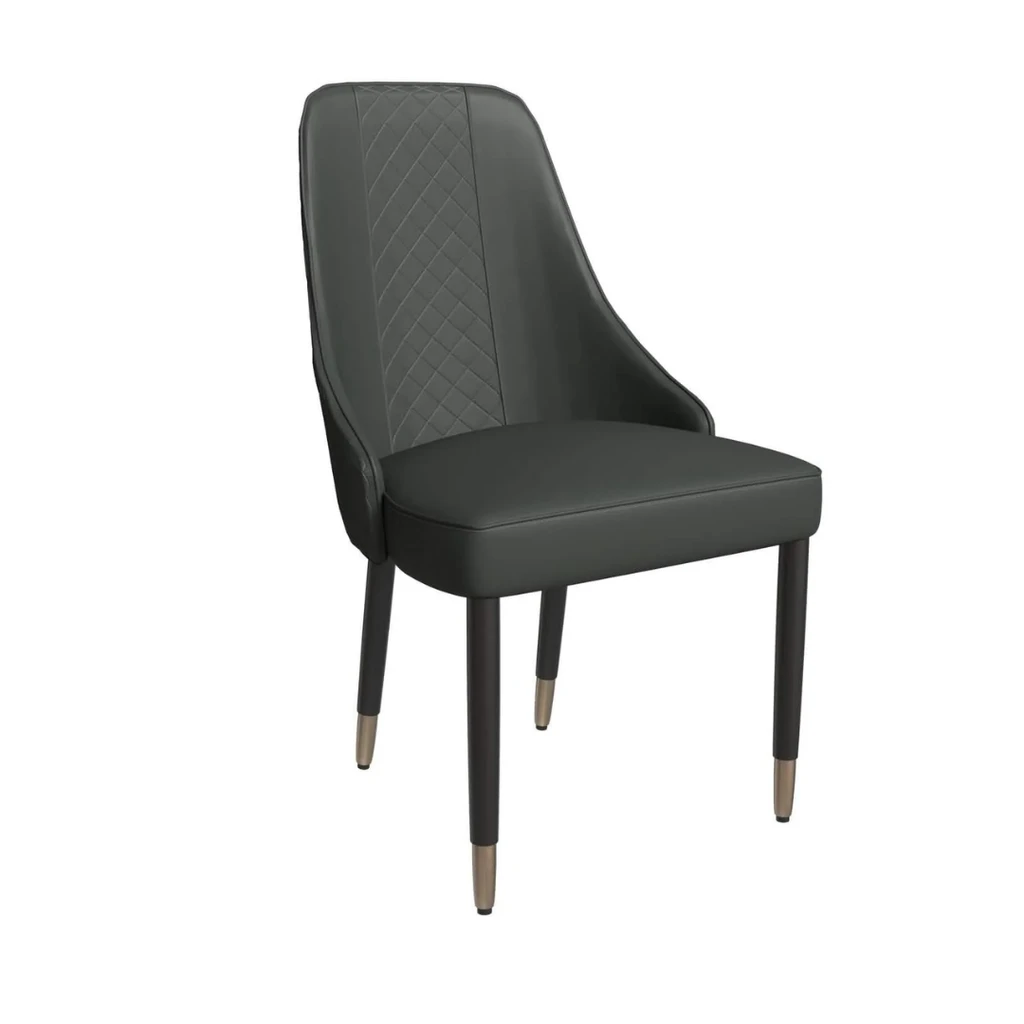 LeisureMod Allure Dining Chairs Fabric/Leather Seat And Back In Oak Wood