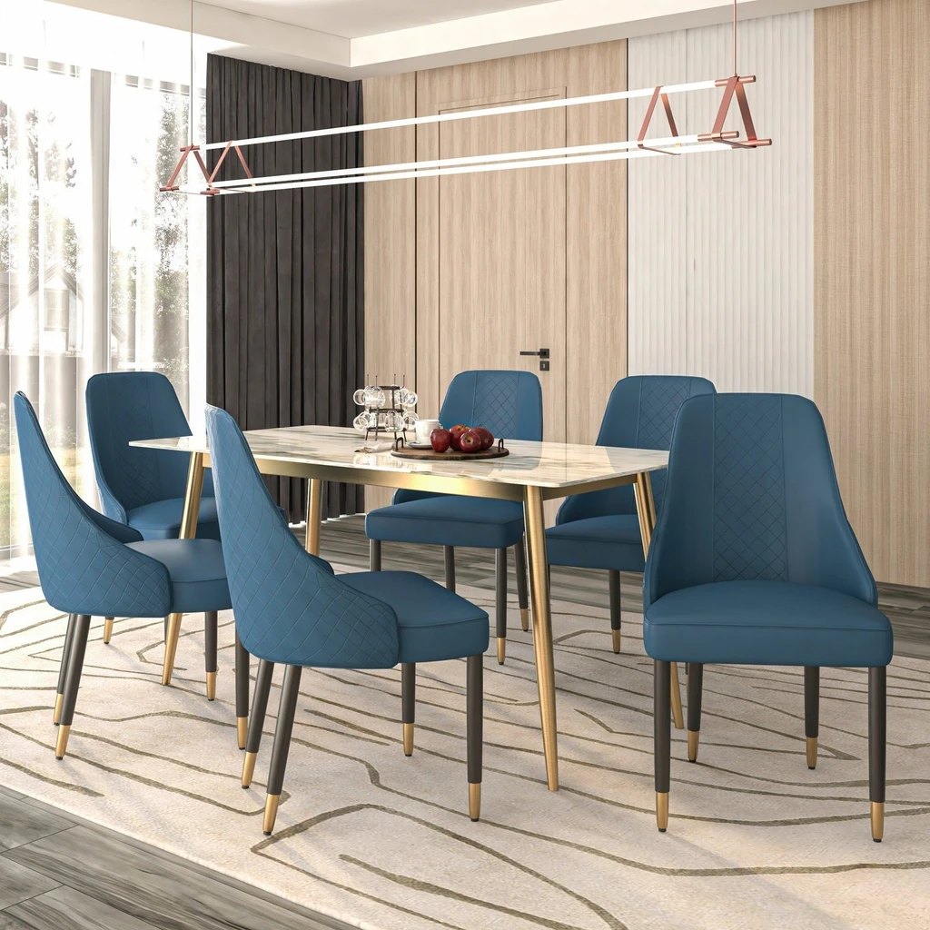 LeisureMod Allure Dining Chairs Fabric/Leather Seat And Back In Oak Wood