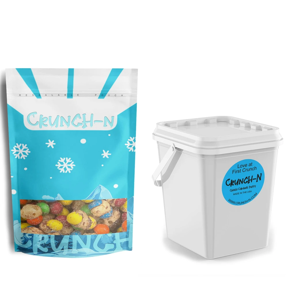 Crunch-N Choco Caramel Puffs Freeze Dried Chocolate Candy Snacks