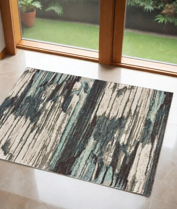 HomeRoots Abstract Layers Indoor Accent Rug