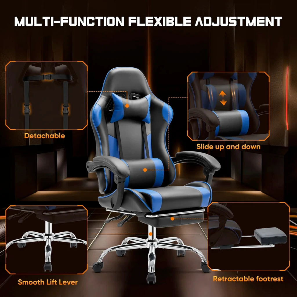 Onetify Dragon X2 Gaming Chair with Lumbar Support & Foot Rest