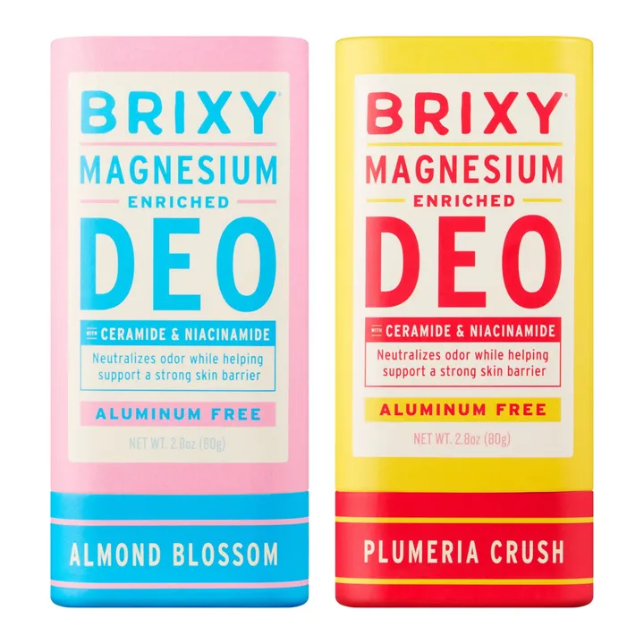 BRIXY Magnesium Enriched Deo 2-Pack - Almond Blossom + Plumeria Crush