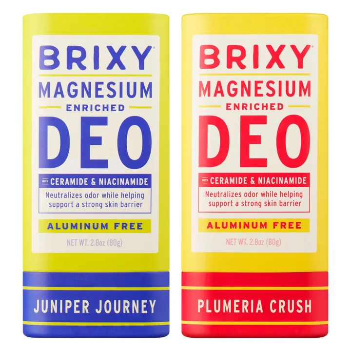 BRIXY Magnesium Enriched Deo 2-Pack - Juniper Journey + Plumeria Crush