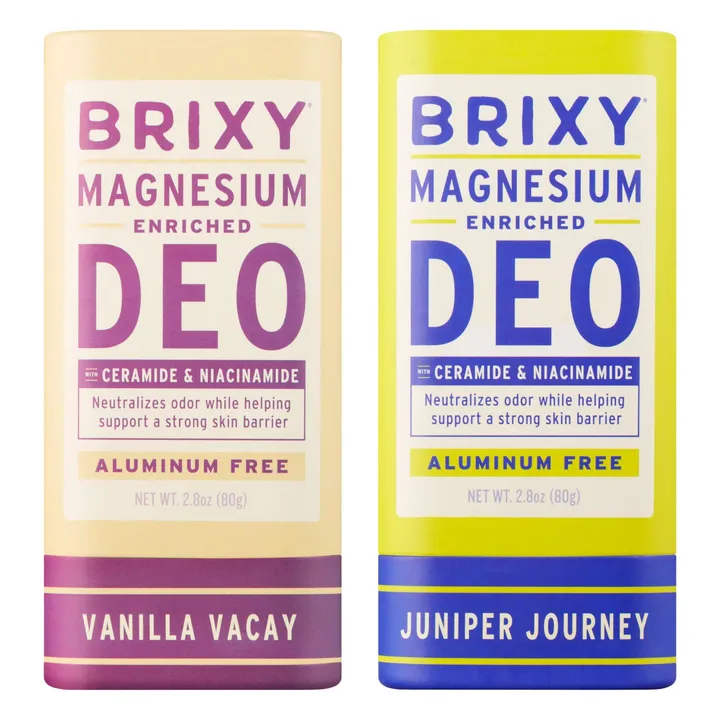 BRIXY Magnesium Enriched Deo 2-Pack - Vanilla Vacay + Juniper Journey