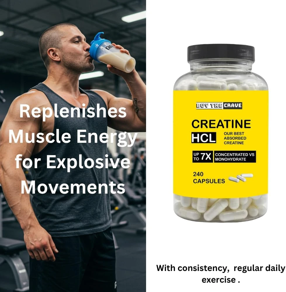 Buy The Crave Creatine HCL Pills, Pre-workout or Post-workout