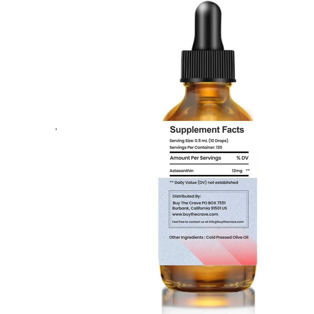 Buy The Crave Astaxanthin Liquid Drops Infused With Pressed Extra Virgin Olive Oil