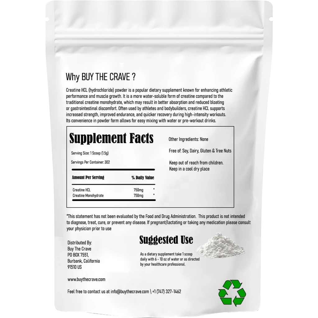 Buy The Crave Creatine HCL + Creatine Monohydrate Mix Powder