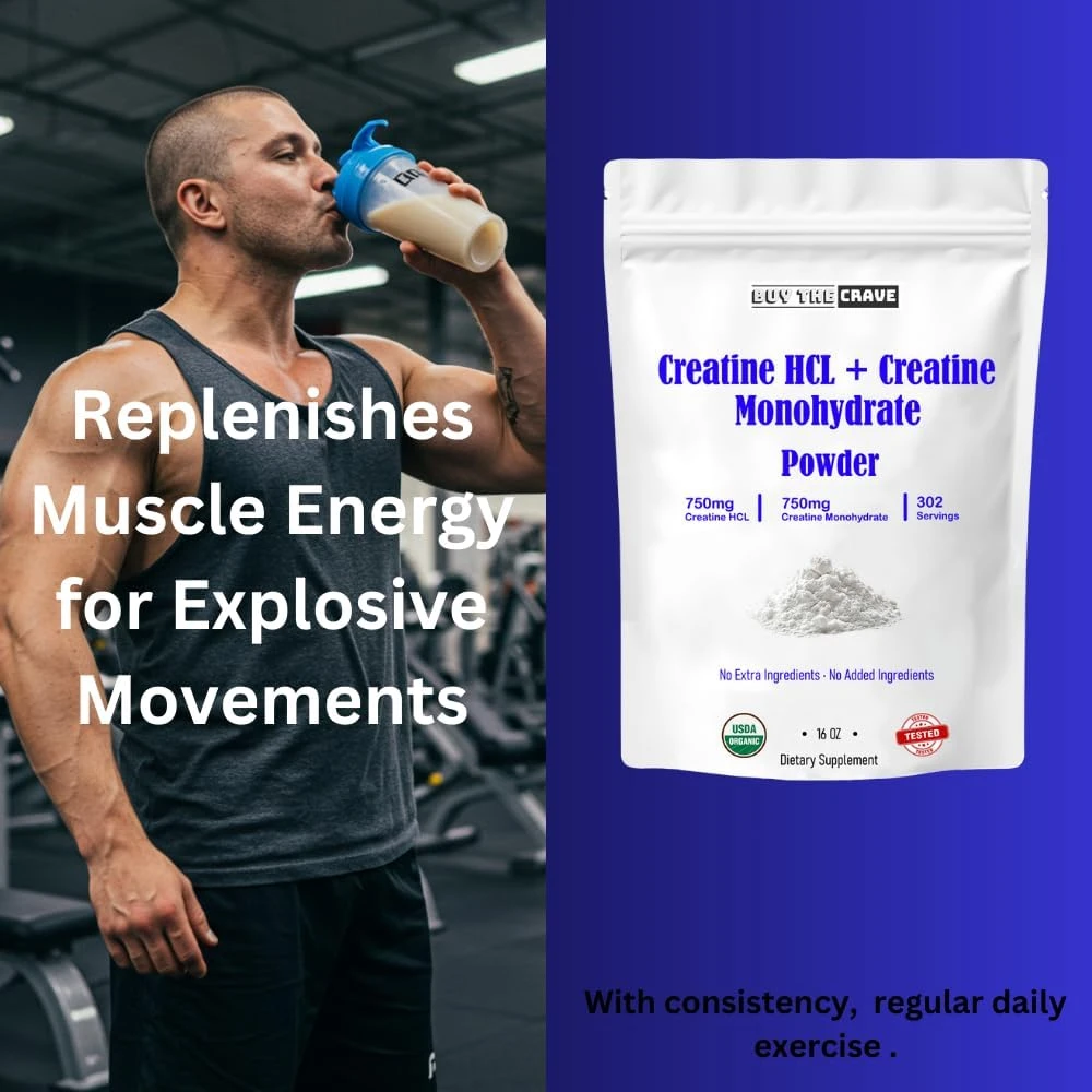 Buy The Crave Creatine HCL + Creatine Monohydrate Mix Powder