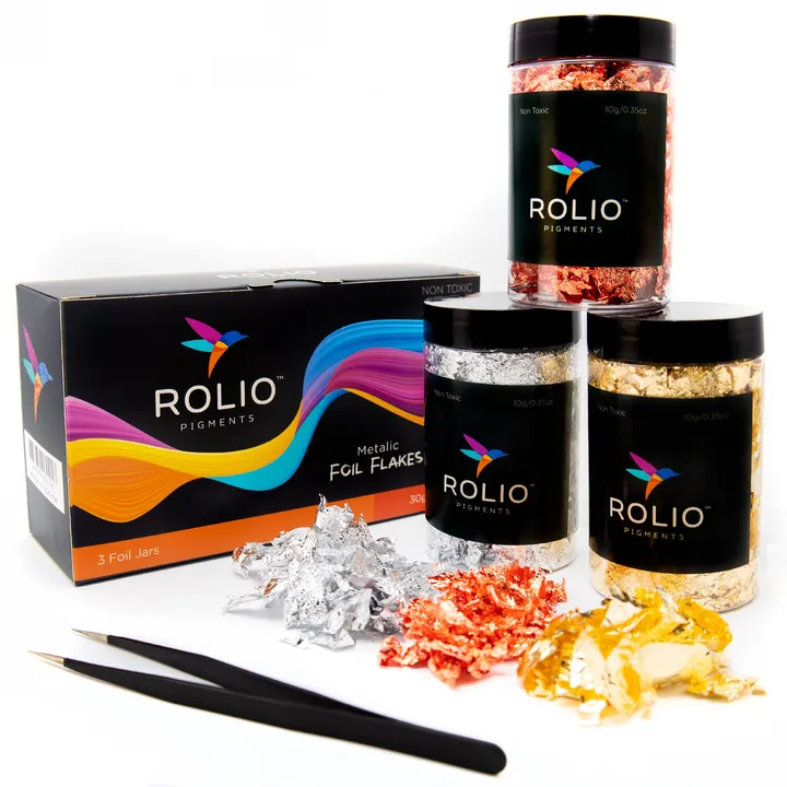 Rolio Pigments Metallic Foil Flakes - 10g/0.35 Oz Each