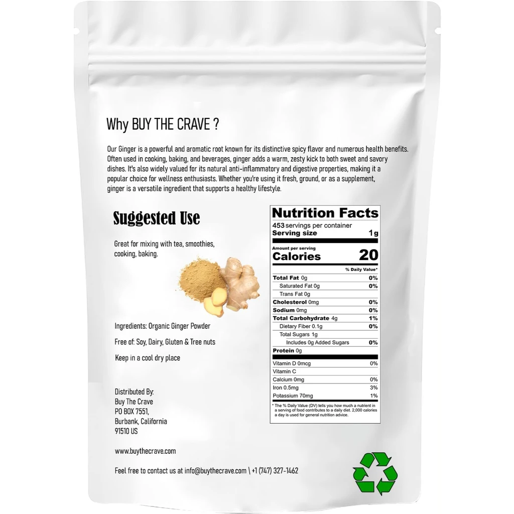 Buy The Crave Organic Ginger Root Extract Powder