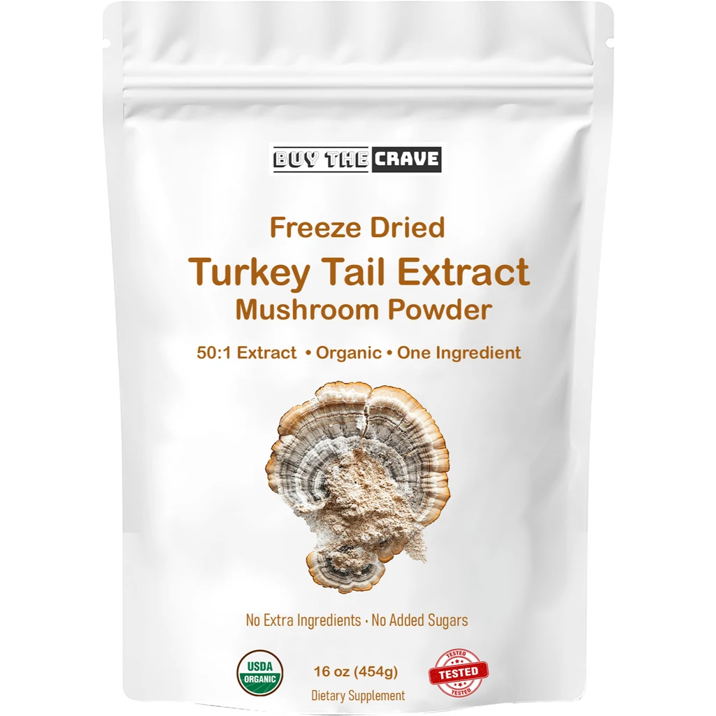 Buy The Crave Organic Non-GMO Freeze Dried Turkey Tail Mushroom Powder