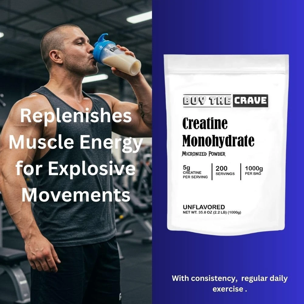 Buy The Crave Ultra-Pure Micronized Creatine Monohydrate Powder
