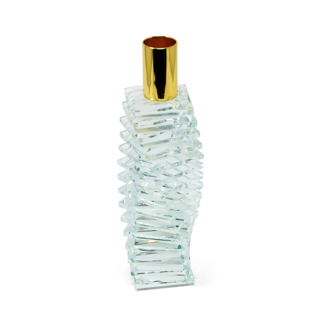 Vivience FOL Crystal Candlestick Angular Shape with Linear Design