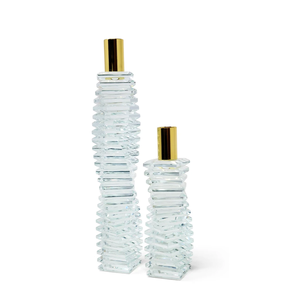 Vivience FOL Crystal Candlestick Angular Shape with Linear Design