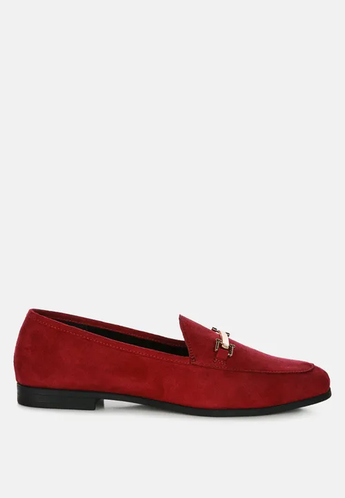 London Rag Zaara Solid Faux Suede Loafers