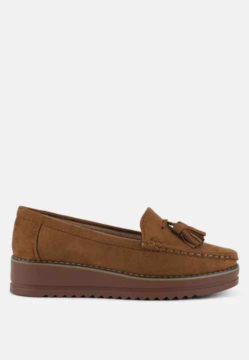 London Rag Daiki Platform Lug Sole Tassel Loafers