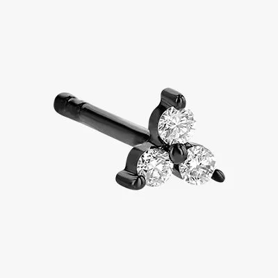 Noémie Mini Trois Diamond Earrings - 18K Gold | VS Clarity