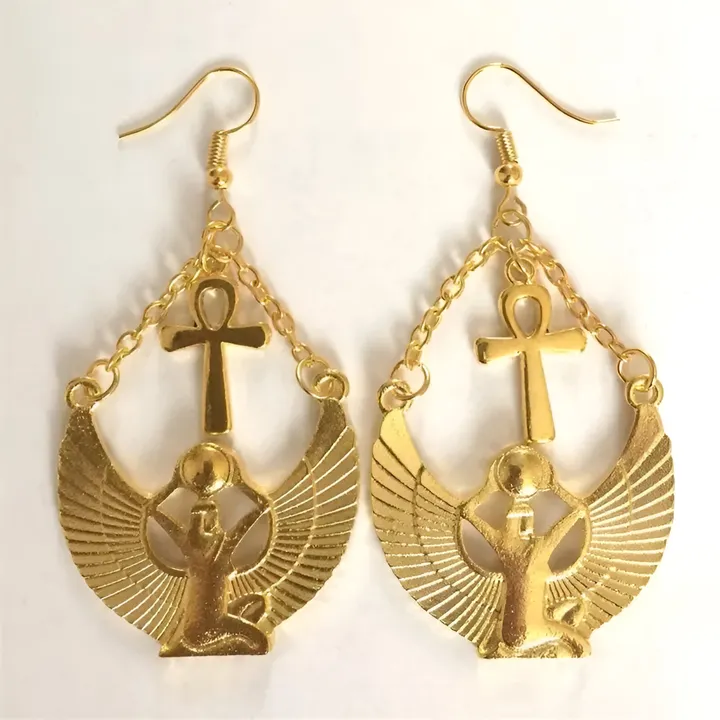 Rev 2025 Goddess Isis Ancient Egyptian Earrings
