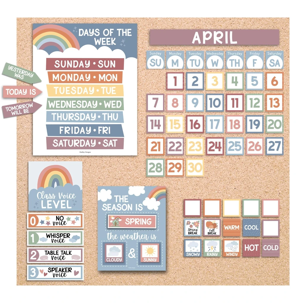 Hadley Designs Classroom Calendar | Bulletin Board | Classroom Supplies