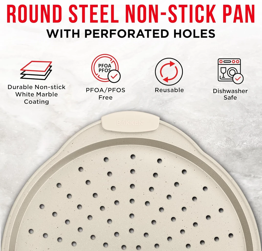 Bakken-Swiss Pizza Baking Pan with Silicone Handle