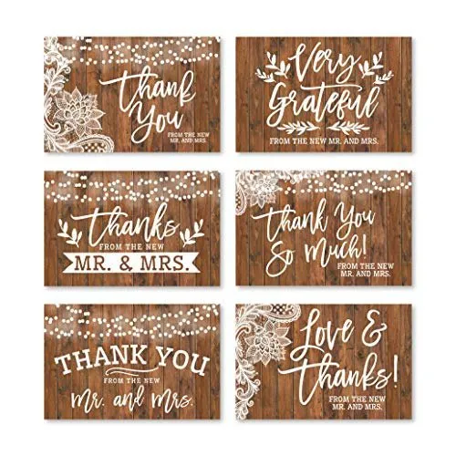 Hadley Designs Wedding Folded Thank You Cards | Set of 24 | Cards & Party