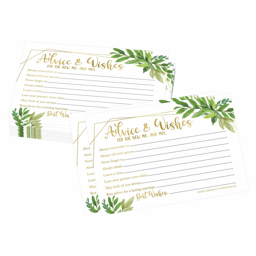 Hadley Designs Wedding Advice Cards | Set of 50 | Wedding Supplies