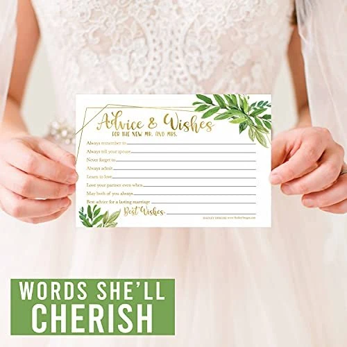 Hadley Designs Wedding Advice Cards | Set of 50 | Wedding Supplies