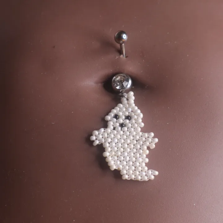 YonidaPunani Steel Cute Ghost Belly Button Body Piercing Jewelry