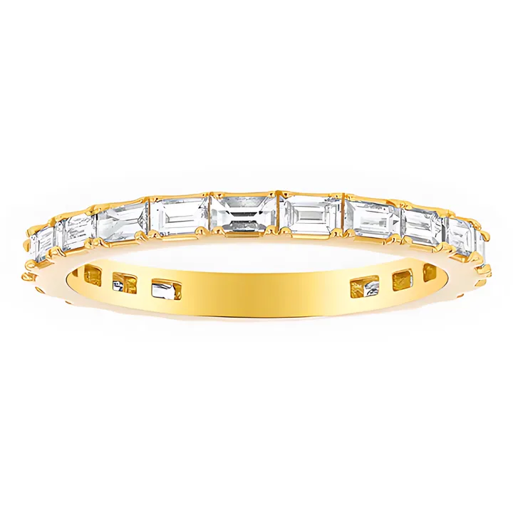 Noémie Eternity Baguette Diamond Band Ring - 18K Gold | VS Clarity