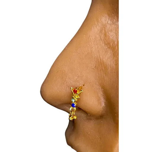 YonidaPunani Cubic Zirconia Ginger Nose Hoop Piercing Jewelry