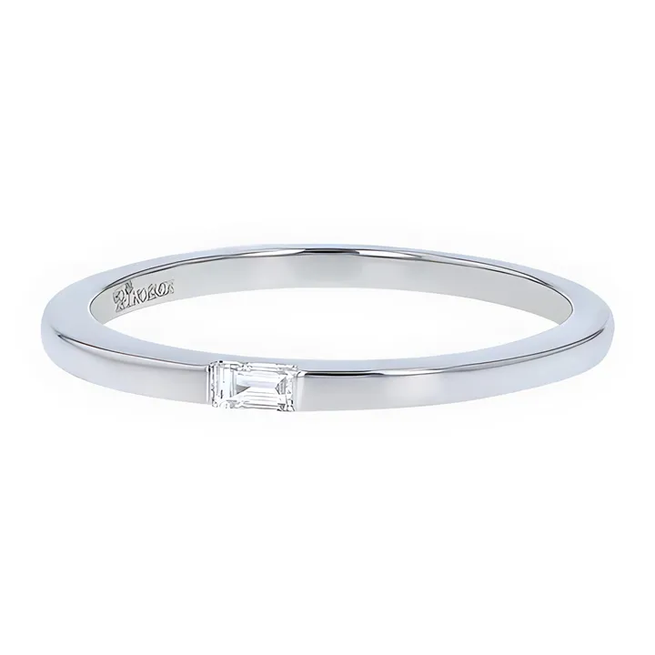 Noémie Single Baguette Ring - 18K Gold | VS Clarity