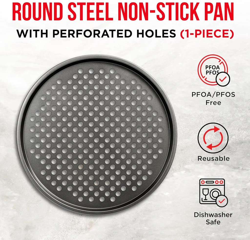 Bakken-Swiss Non-Stick Perforated Pizza Pan Set