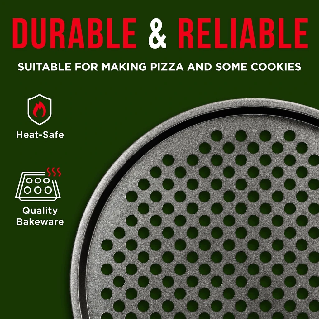 Bakken-Swiss Non-Stick Perforated Pizza Pan Set