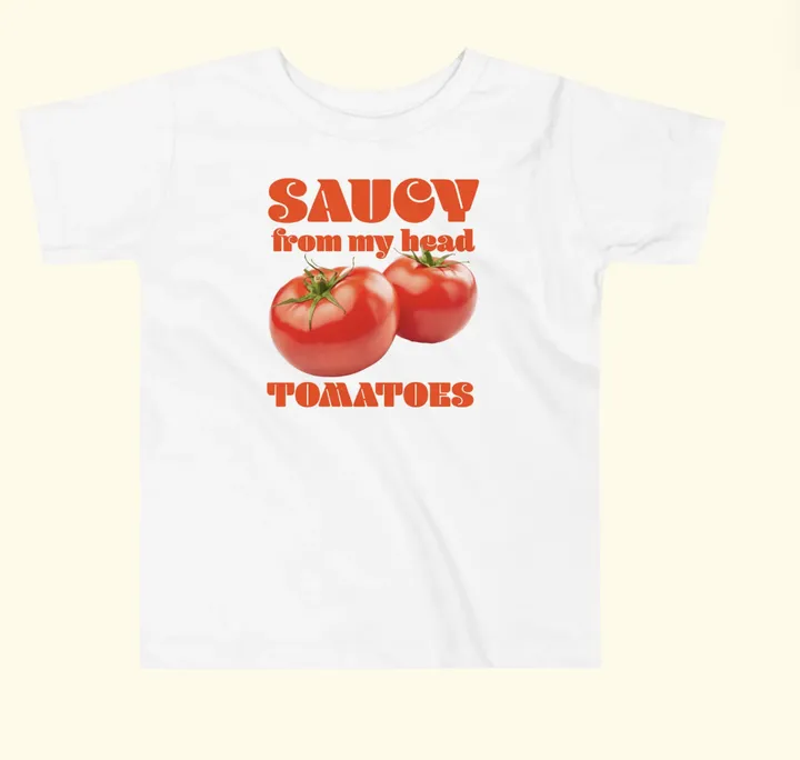 Polychrome Goods Saucy From My Head Tomatoes Toddler T-Shirt